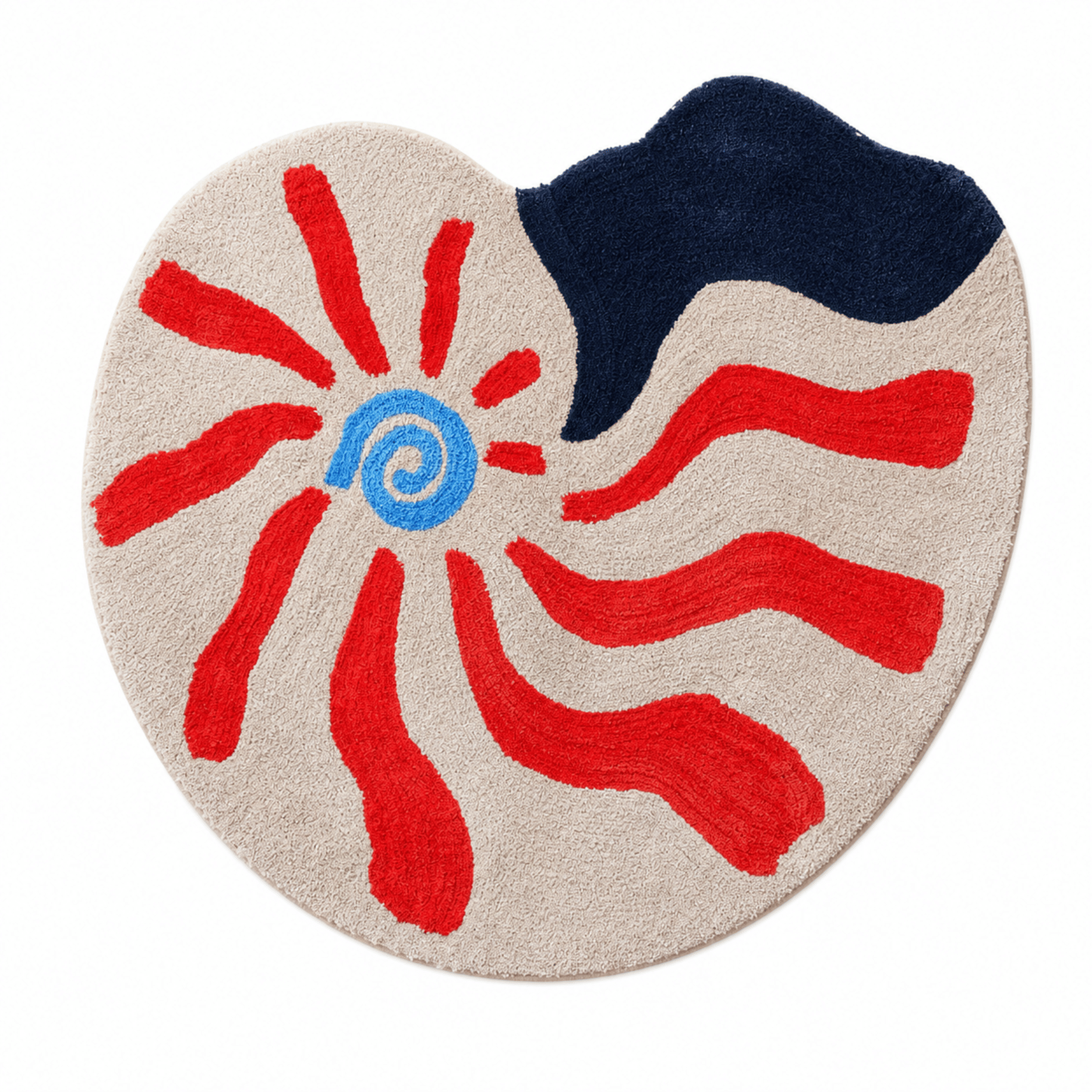 พรมกลม JKLOVEHOME SOFT ROUND CARPET SERIES 025 100X105 ซม. สีขาว